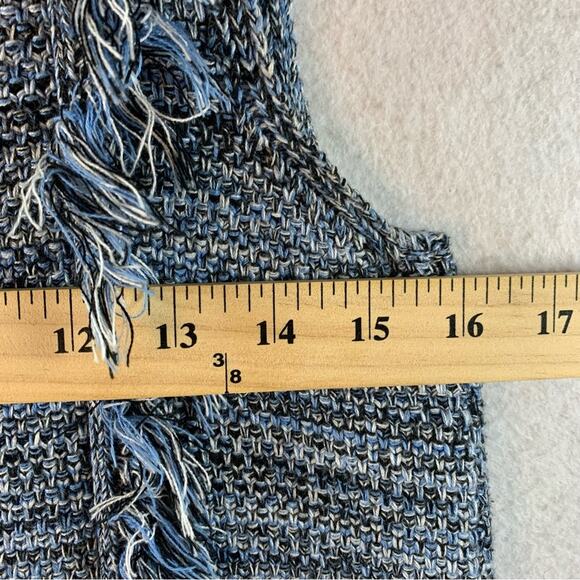Holding Horses Womens Fringe Sweater Dress Sz XS Blue Cowgirl Boho Western Knit - Picture 5 of 10